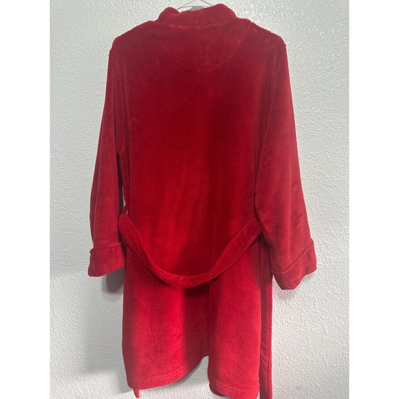 Lauren Ralph Lauren Red Bathrobe Tie Waist Embroidered RL Logo Size L - Picture 8 of 8